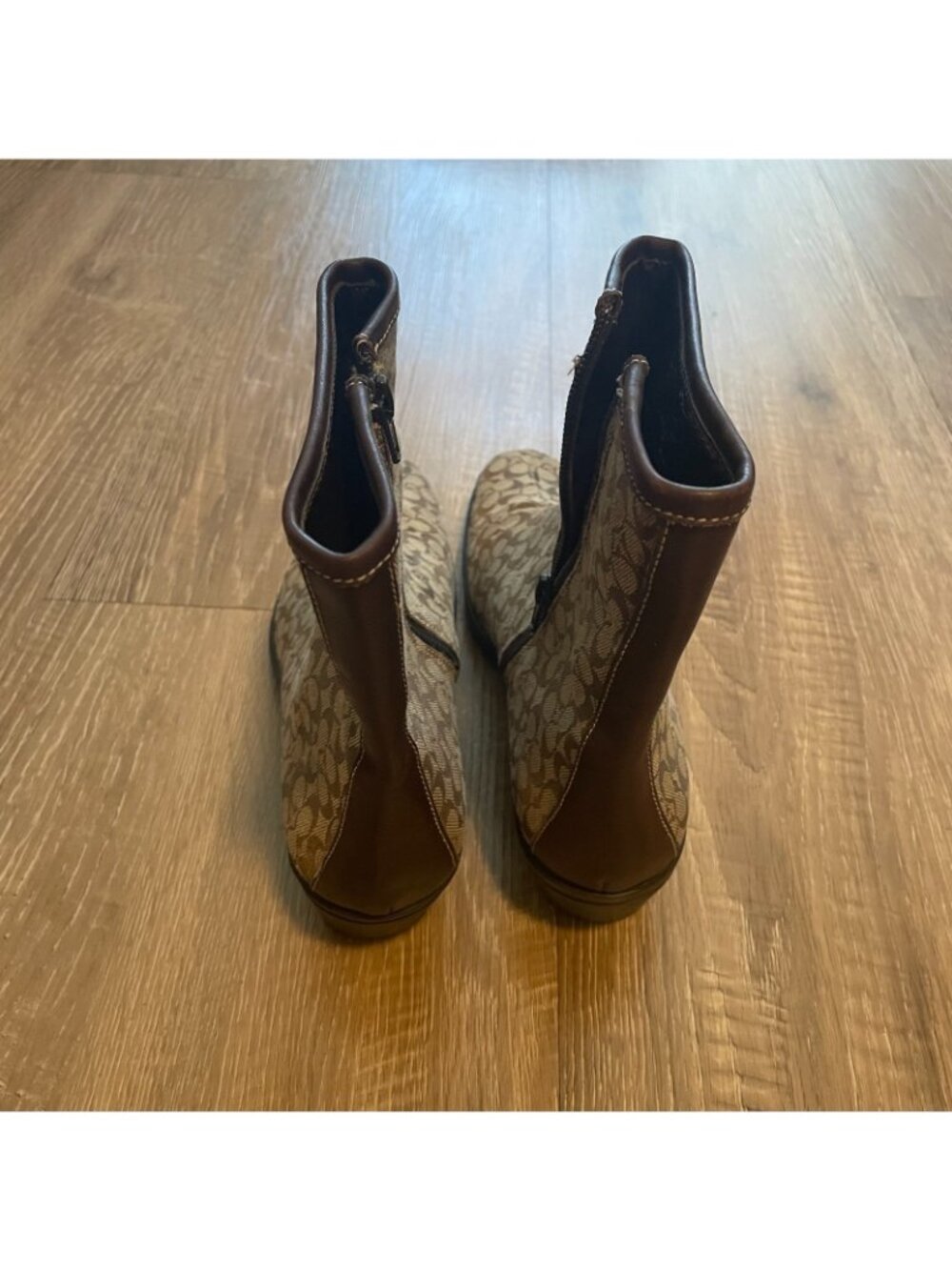 Coach Signature Sallie Boots Women's US Size 9B Khaki Brown Ankle Boot - Picture 5 of 8